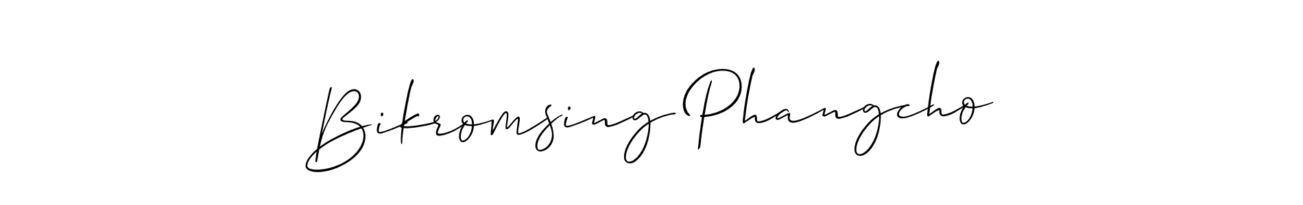 Make a beautiful signature design for name Bikromsing Phangcho. With this signature (Allison_Script) style, you can create a handwritten signature for free. Bikromsing Phangcho signature style 2 images and pictures png