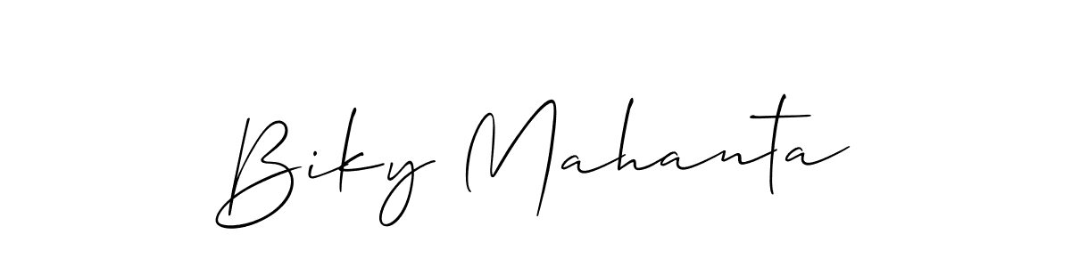 This is the best signature style for the Biky Mahanta name. Also you like these signature font (Allison_Script). Mix name signature. Biky Mahanta signature style 2 images and pictures png