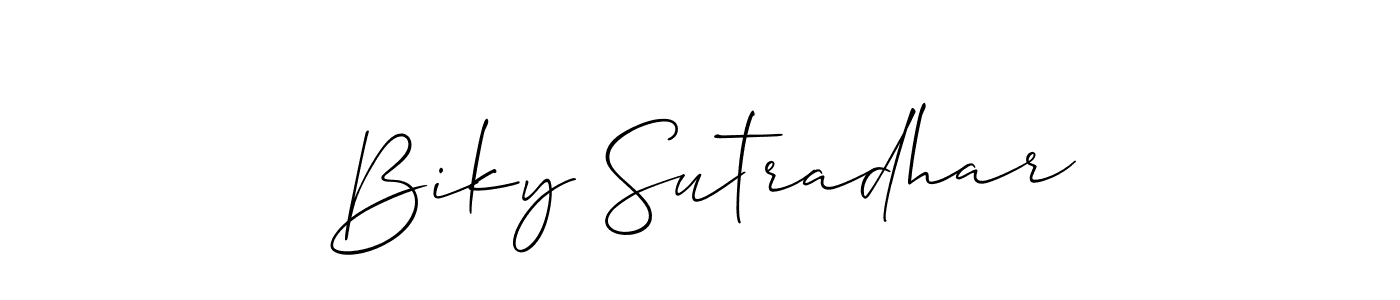 This is the best signature style for the Biky Sutradhar name. Also you like these signature font (Allison_Script). Mix name signature. Biky Sutradhar signature style 2 images and pictures png