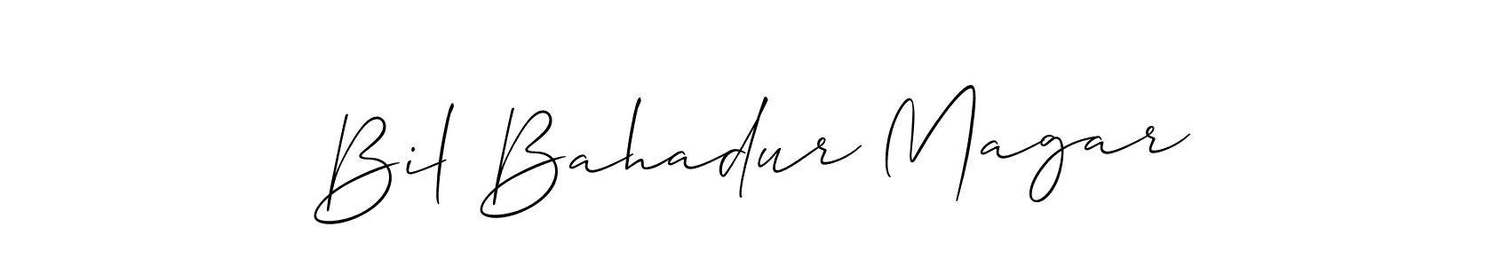 Design your own signature with our free online signature maker. With this signature software, you can create a handwritten (Allison_Script) signature for name Bil Bahadur Magar. Bil Bahadur Magar signature style 2 images and pictures png