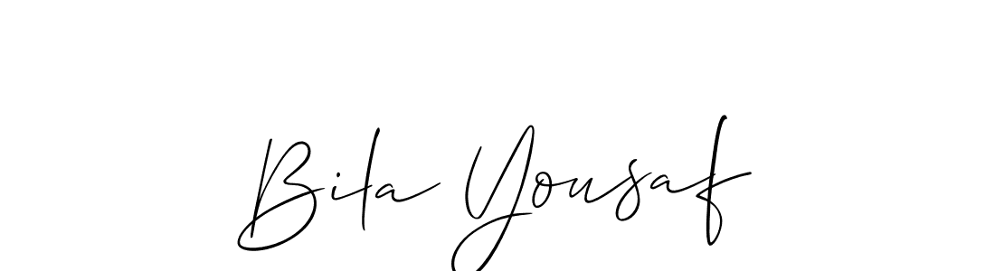 Allison_Script is a professional signature style that is perfect for those who want to add a touch of class to their signature. It is also a great choice for those who want to make their signature more unique. Get Bila Yousaf name to fancy signature for free. Bila Yousaf signature style 2 images and pictures png