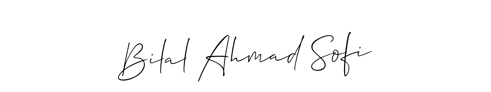 Similarly Allison_Script is the best handwritten signature design. Signature creator online .You can use it as an online autograph creator for name Bilal Ahmad Sofi. Bilal Ahmad Sofi signature style 2 images and pictures png