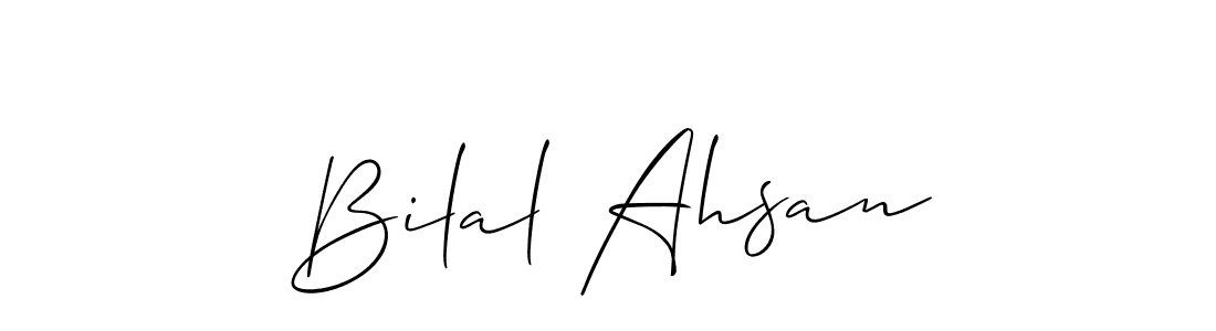 Use a signature maker to create a handwritten signature online. With this signature software, you can design (Allison_Script) your own signature for name Bilal Ahsan. Bilal Ahsan signature style 2 images and pictures png