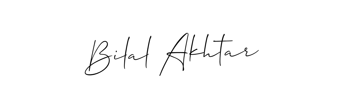 Use a signature maker to create a handwritten signature online. With this signature software, you can design (Allison_Script) your own signature for name Bilal Akhtar. Bilal Akhtar signature style 2 images and pictures png