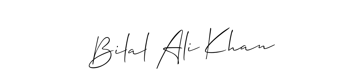 Make a beautiful signature design for name Bilal Ali Khan. With this signature (Allison_Script) style, you can create a handwritten signature for free. Bilal Ali Khan signature style 2 images and pictures png