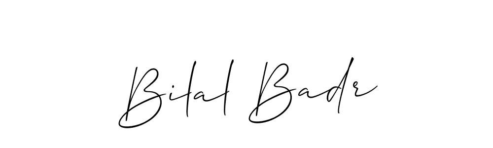 You should practise on your own different ways (Allison_Script) to write your name (Bilal Badr) in signature. don't let someone else do it for you. Bilal Badr signature style 2 images and pictures png