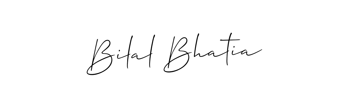 Make a short Bilal Bhatia signature style. Manage your documents anywhere anytime using Allison_Script. Create and add eSignatures, submit forms, share and send files easily. Bilal Bhatia signature style 2 images and pictures png