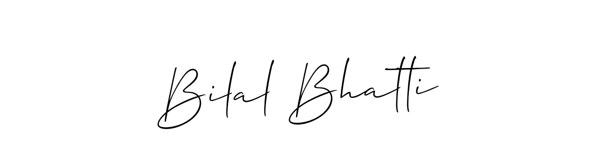 Make a beautiful signature design for name Bilal Bhatti. With this signature (Allison_Script) style, you can create a handwritten signature for free. Bilal Bhatti signature style 2 images and pictures png