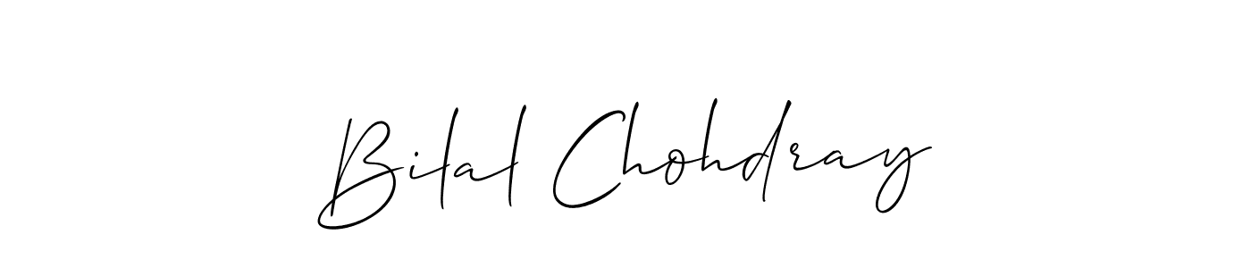 How to make Bilal Chohdray name signature. Use Allison_Script style for creating short signs online. This is the latest handwritten sign. Bilal Chohdray signature style 2 images and pictures png