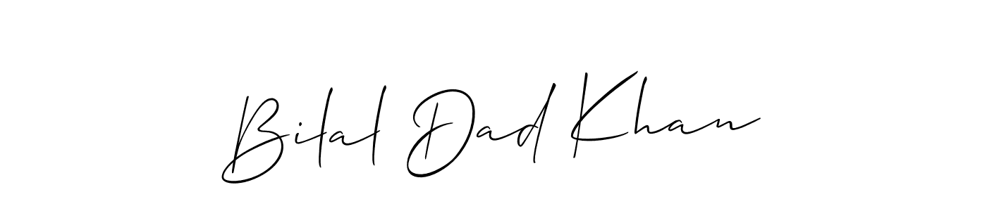 How to Draw Bilal Dad Khan signature style? Allison_Script is a latest design signature styles for name Bilal Dad Khan. Bilal Dad Khan signature style 2 images and pictures png