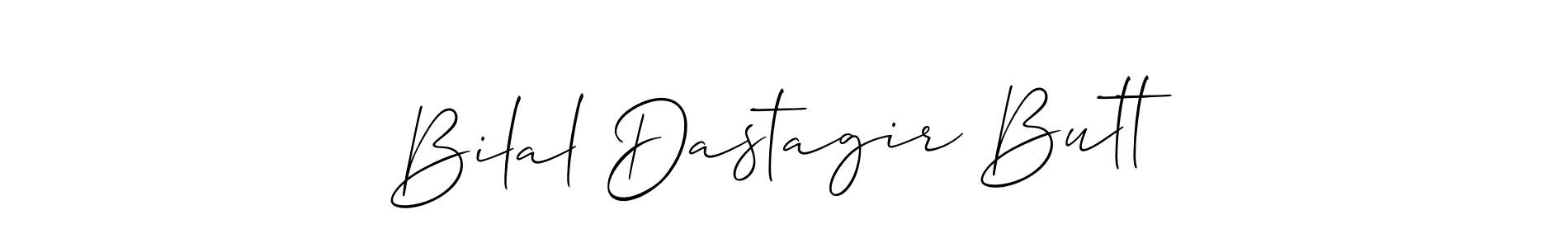 How to make Bilal Dastagir Butt name signature. Use Allison_Script style for creating short signs online. This is the latest handwritten sign. Bilal Dastagir Butt signature style 2 images and pictures png