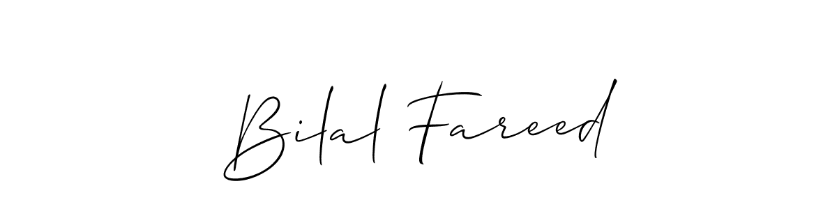 Also You can easily find your signature by using the search form. We will create Bilal Fareed name handwritten signature images for you free of cost using Allison_Script sign style. Bilal Fareed signature style 2 images and pictures png