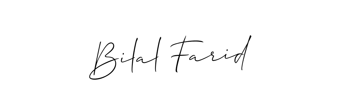 How to make Bilal Farid name signature. Use Allison_Script style for creating short signs online. This is the latest handwritten sign. Bilal Farid signature style 2 images and pictures png
