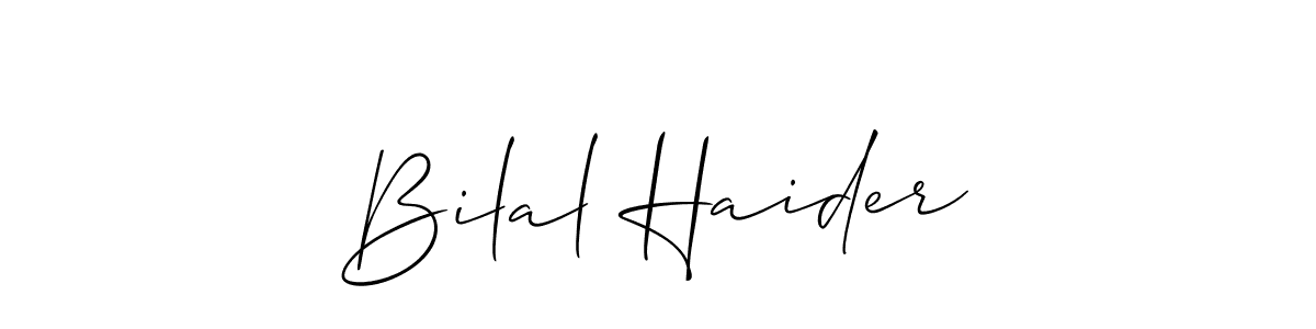 Also You can easily find your signature by using the search form. We will create Bilal Haider name handwritten signature images for you free of cost using Allison_Script sign style. Bilal Haider signature style 2 images and pictures png