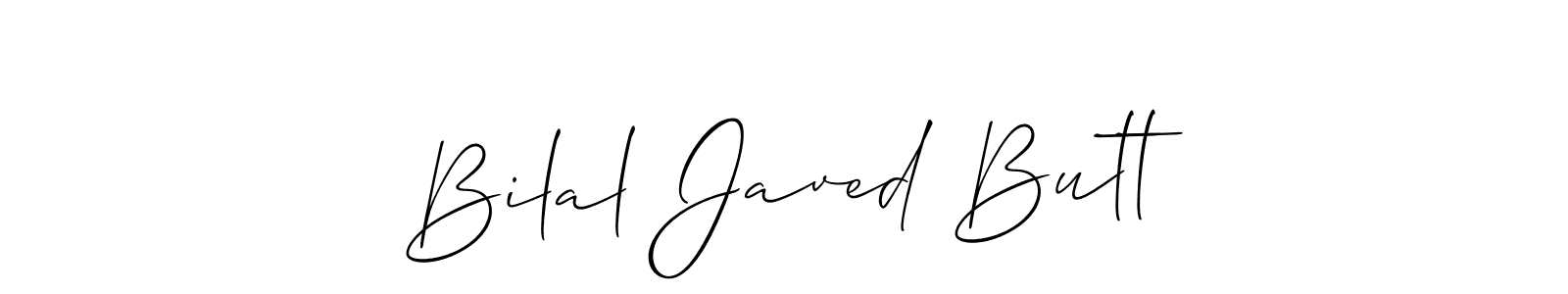 Create a beautiful signature design for name Bilal Javed Butt. With this signature (Allison_Script) fonts, you can make a handwritten signature for free. Bilal Javed Butt signature style 2 images and pictures png