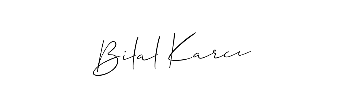 Use a signature maker to create a handwritten signature online. With this signature software, you can design (Allison_Script) your own signature for name Bilal Karcı. Bilal Karcı signature style 2 images and pictures png