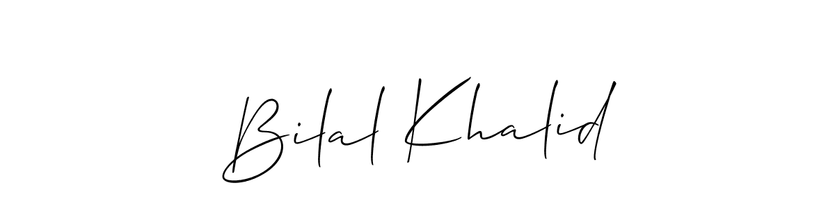 You should practise on your own different ways (Allison_Script) to write your name (Bilal Khalid) in signature. don't let someone else do it for you. Bilal Khalid signature style 2 images and pictures png