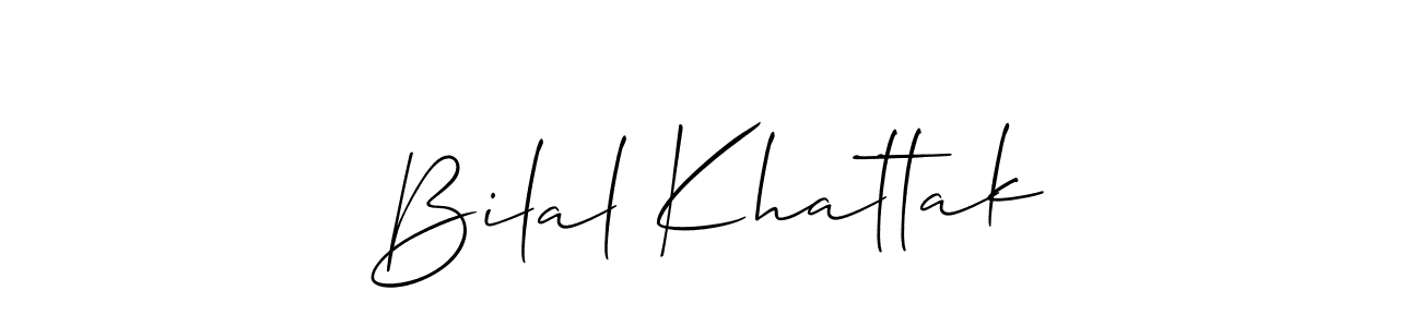 How to make Bilal Khattak name signature. Use Allison_Script style for creating short signs online. This is the latest handwritten sign. Bilal Khattak signature style 2 images and pictures png