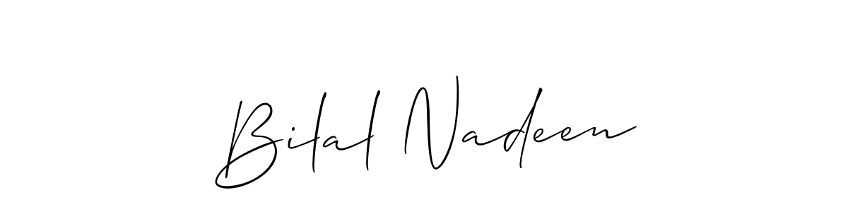 Make a beautiful signature design for name Bilal Nadeen. With this signature (Allison_Script) style, you can create a handwritten signature for free. Bilal Nadeen signature style 2 images and pictures png