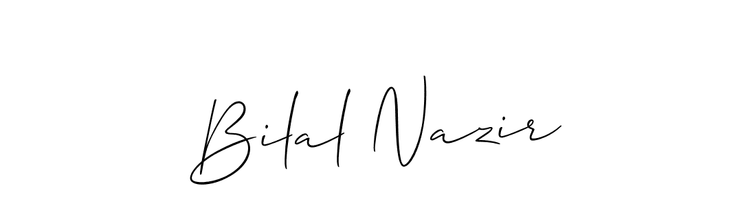 The best way (Allison_Script) to make a short signature is to pick only two or three words in your name. The name Bilal Nazir include a total of six letters. For converting this name. Bilal Nazir signature style 2 images and pictures png