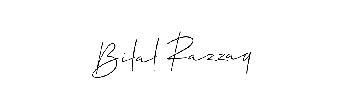 How to make Bilal Razzaq name signature. Use Allison_Script style for creating short signs online. This is the latest handwritten sign. Bilal Razzaq signature style 2 images and pictures png
