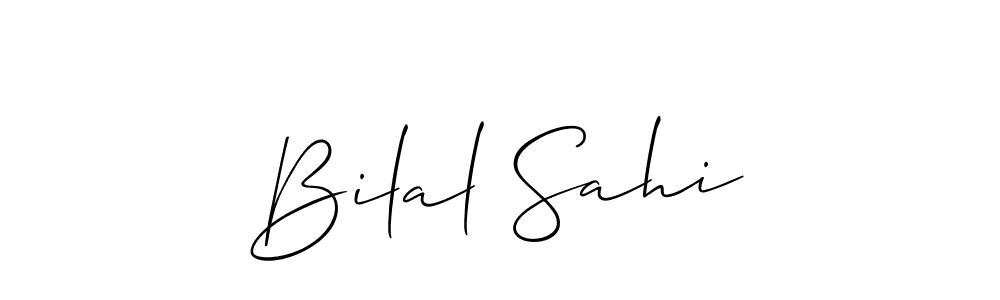 The best way (Allison_Script) to make a short signature is to pick only two or three words in your name. The name Bilal Sahi include a total of six letters. For converting this name. Bilal Sahi signature style 2 images and pictures png