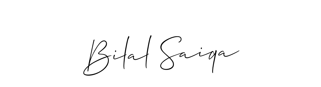 Also You can easily find your signature by using the search form. We will create Bilal Saiqa name handwritten signature images for you free of cost using Allison_Script sign style. Bilal Saiqa signature style 2 images and pictures png