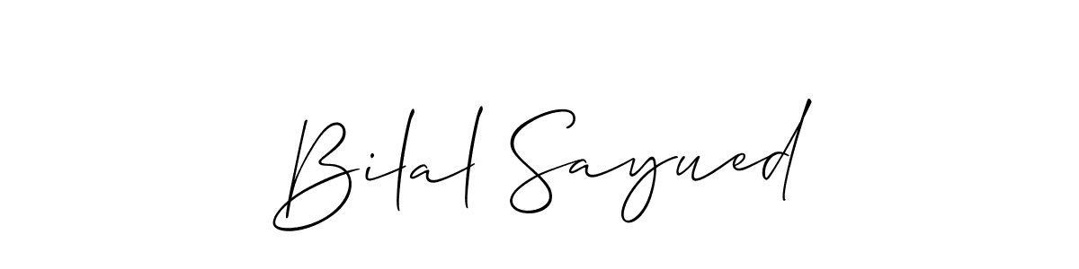 How to make Bilal Sayued name signature. Use Allison_Script style for creating short signs online. This is the latest handwritten sign. Bilal Sayued signature style 2 images and pictures png