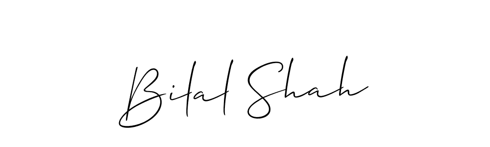 How to make Bilal Shah name signature. Use Allison_Script style for creating short signs online. This is the latest handwritten sign. Bilal Shah signature style 2 images and pictures png