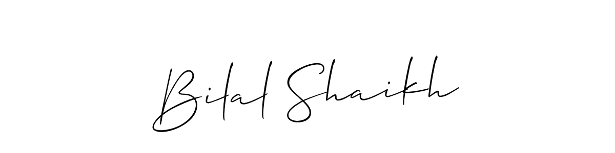 Allison_Script is a professional signature style that is perfect for those who want to add a touch of class to their signature. It is also a great choice for those who want to make their signature more unique. Get Bilal Shaikh name to fancy signature for free. Bilal Shaikh signature style 2 images and pictures png