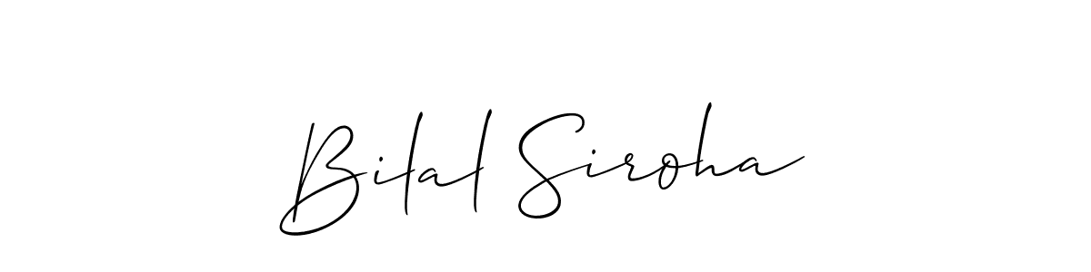 if you are searching for the best signature style for your name Bilal Siroha. so please give up your signature search. here we have designed multiple signature styles  using Allison_Script. Bilal Siroha signature style 2 images and pictures png