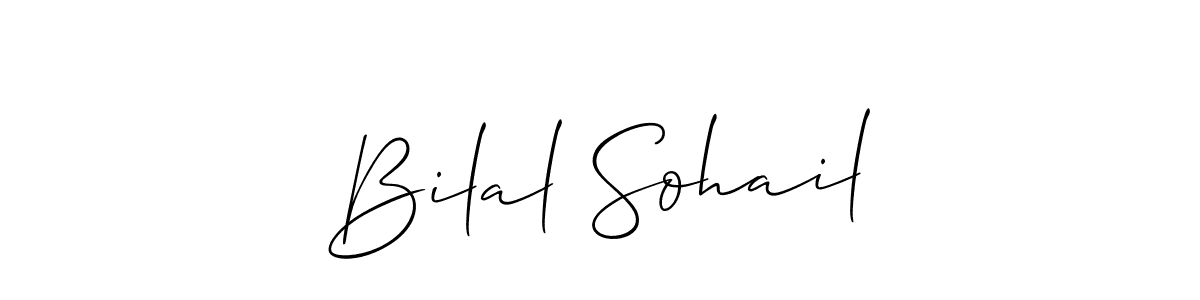 How to make Bilal Sohail signature? Allison_Script is a professional autograph style. Create handwritten signature for Bilal Sohail name. Bilal Sohail signature style 2 images and pictures png