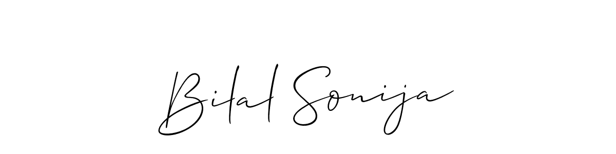 How to Draw Bilal Sonija signature style? Allison_Script is a latest design signature styles for name Bilal Sonija. Bilal Sonija signature style 2 images and pictures png