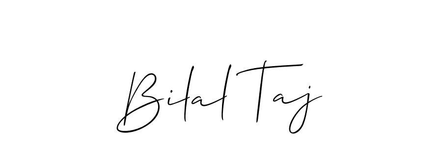 Make a beautiful signature design for name Bilal Taj. With this signature (Allison_Script) style, you can create a handwritten signature for free. Bilal Taj signature style 2 images and pictures png