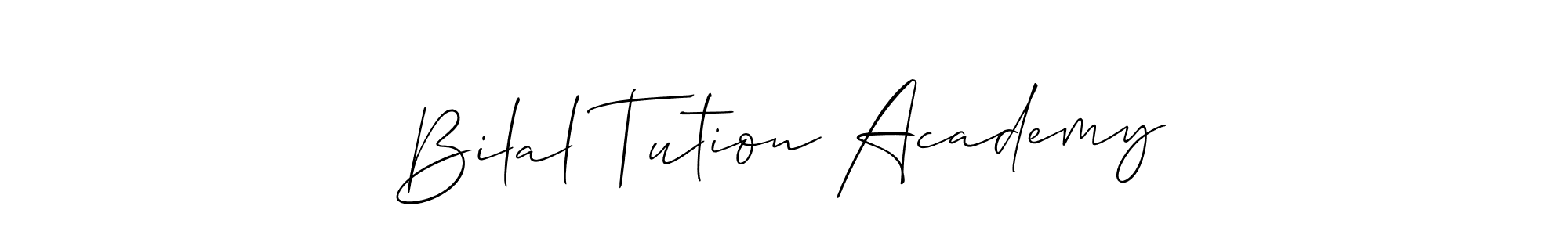 Similarly Allison_Script is the best handwritten signature design. Signature creator online .You can use it as an online autograph creator for name Bilal Tution Academy. Bilal Tution Academy signature style 2 images and pictures png