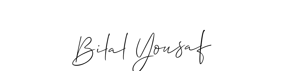 Create a beautiful signature design for name Bilal Yousaf. With this signature (Allison_Script) fonts, you can make a handwritten signature for free. Bilal Yousaf signature style 2 images and pictures png