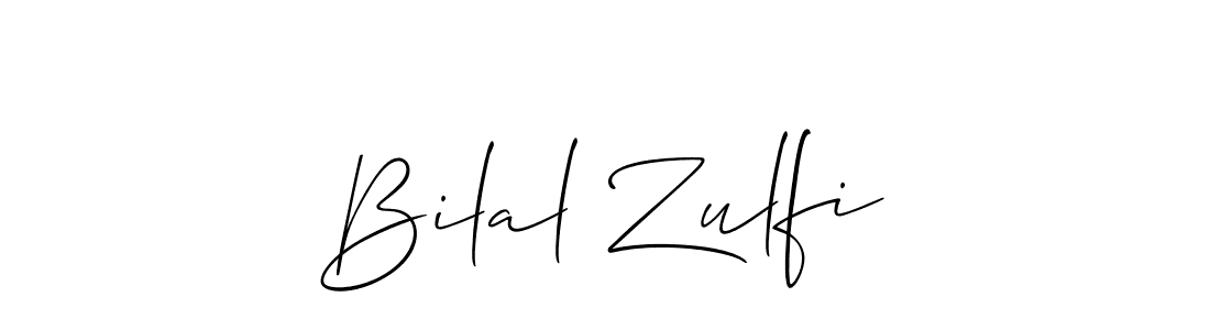 Make a beautiful signature design for name Bilal Zulfi. With this signature (Allison_Script) style, you can create a handwritten signature for free. Bilal Zulfi signature style 2 images and pictures png