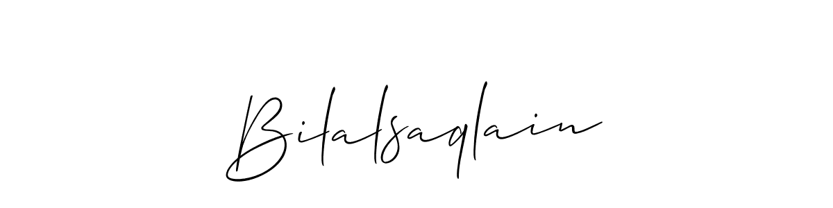 Design your own signature with our free online signature maker. With this signature software, you can create a handwritten (Allison_Script) signature for name Bilalsaqlain. Bilalsaqlain signature style 2 images and pictures png