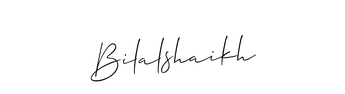 Create a beautiful signature design for name Bilalshaikh. With this signature (Allison_Script) fonts, you can make a handwritten signature for free. Bilalshaikh signature style 2 images and pictures png