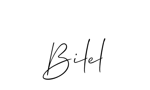 Bilel stylish signature style. Best Handwritten Sign (Allison_Script) for my name. Handwritten Signature Collection Ideas for my name Bilel. Bilel signature style 2 images and pictures png