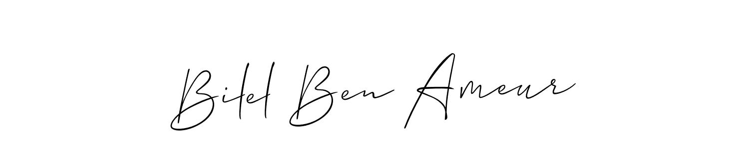 The best way (Allison_Script) to make a short signature is to pick only two or three words in your name. The name Bilel Ben Ameur include a total of six letters. For converting this name. Bilel Ben Ameur signature style 2 images and pictures png