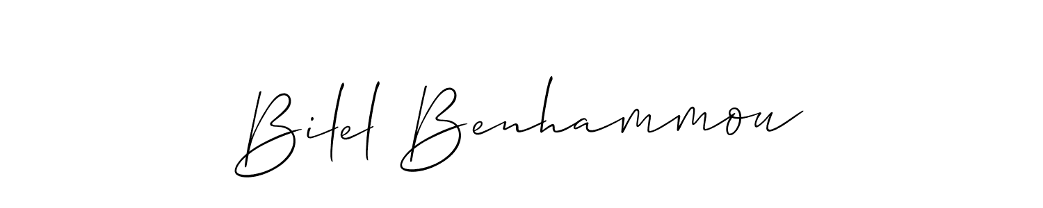 if you are searching for the best signature style for your name Bilel Benhammou. so please give up your signature search. here we have designed multiple signature styles  using Allison_Script. Bilel Benhammou signature style 2 images and pictures png