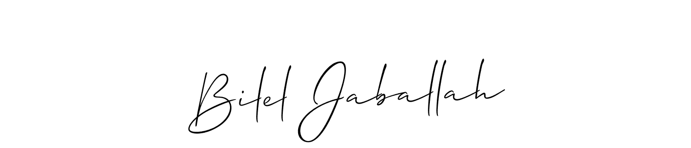 It looks lik you need a new signature style for name Bilel Jaballah. Design unique handwritten (Allison_Script) signature with our free signature maker in just a few clicks. Bilel Jaballah signature style 2 images and pictures png