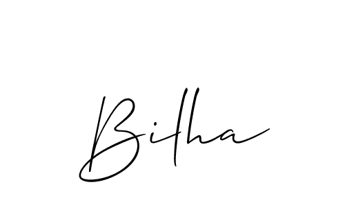 Use a signature maker to create a handwritten signature online. With this signature software, you can design (Allison_Script) your own signature for name Bilha. Bilha signature style 2 images and pictures png