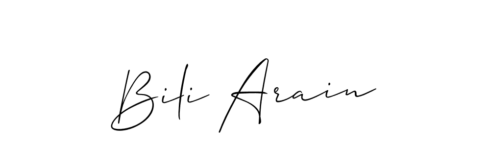 Also we have Bili Arain name is the best signature style. Create professional handwritten signature collection using Allison_Script autograph style. Bili Arain signature style 2 images and pictures png