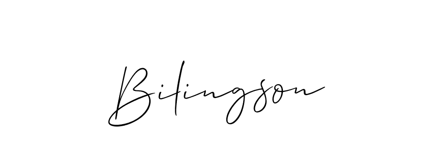 Allison_Script is a professional signature style that is perfect for those who want to add a touch of class to their signature. It is also a great choice for those who want to make their signature more unique. Get Bilingson name to fancy signature for free. Bilingson signature style 2 images and pictures png