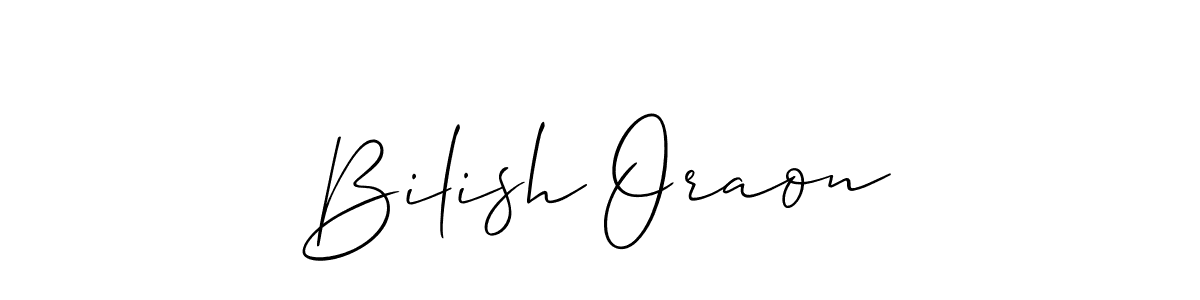 Also You can easily find your signature by using the search form. We will create Bilish Oraon name handwritten signature images for you free of cost using Allison_Script sign style. Bilish Oraon signature style 2 images and pictures png
