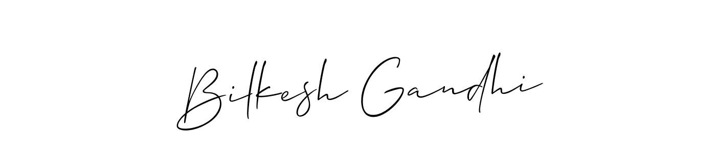 Make a beautiful signature design for name Bilkesh Gandhi. With this signature (Allison_Script) style, you can create a handwritten signature for free. Bilkesh Gandhi signature style 2 images and pictures png
