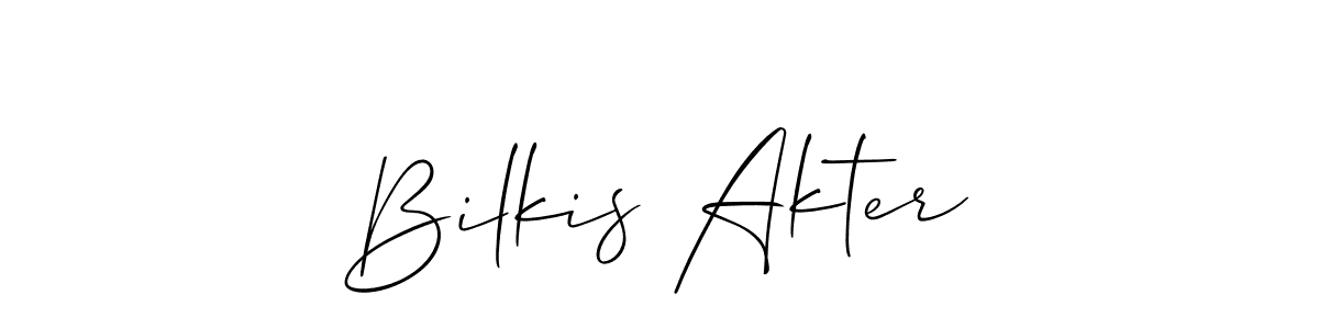 Make a beautiful signature design for name Bilkis Akter. With this signature (Allison_Script) style, you can create a handwritten signature for free. Bilkis Akter signature style 2 images and pictures png