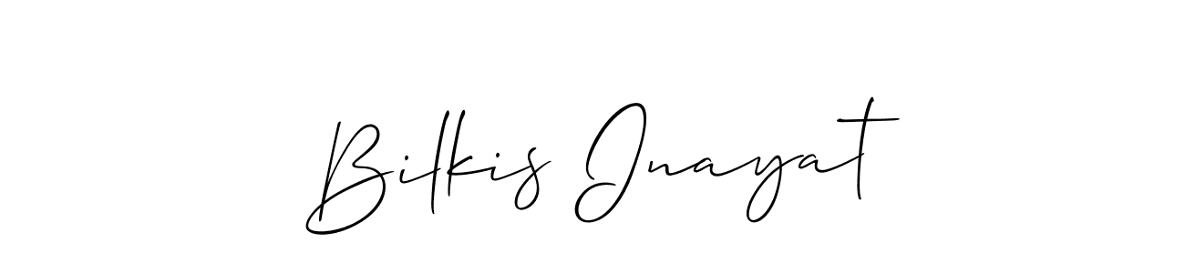 You should practise on your own different ways (Allison_Script) to write your name (Bilkis Inayat) in signature. don't let someone else do it for you. Bilkis Inayat signature style 2 images and pictures png